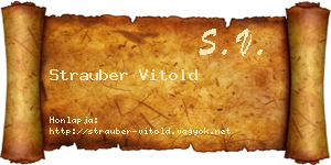 Strauber Vitold névjegykártya